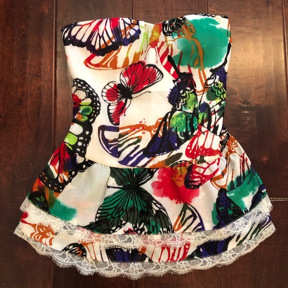 Rampage Tops - Butterfly print tube top